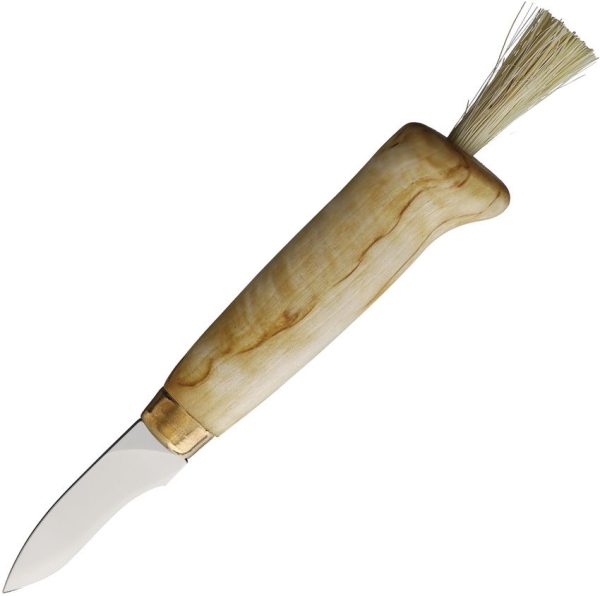Wood Jewel Mushroom Knife Fixed Blade Stainless Birch Handle