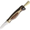 Wood Jewel Mushroom Knife 2.25" Fixed Blade Zebra Wood Handle
