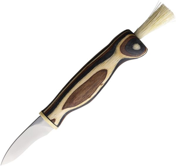 Wood Jewel Mushroom Knife Zebra Wood Mirror Finish