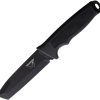Waffentechnik Buddy 2 Fixed Blade Knife 4.25in Tanto Black w/ Sheath