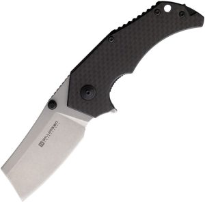 Willumsen Copenhagen Red E Linerlock Cleaver Carbon Fiber
