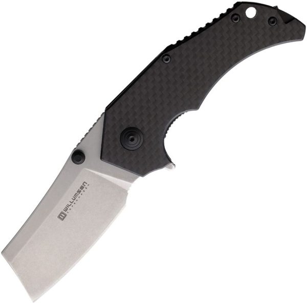 Willumsen Copenhagen Red E Linerlock Cleaver Carbon Fiber