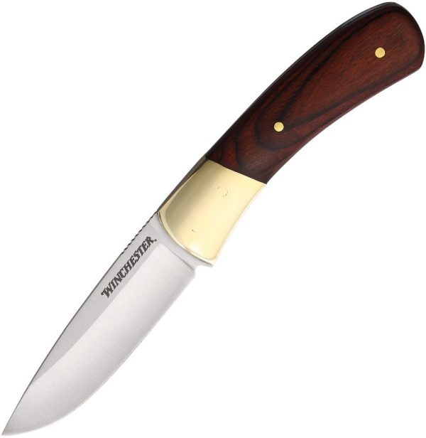 Winchester Fixed Blade Knife - Brown Wood Full Tang