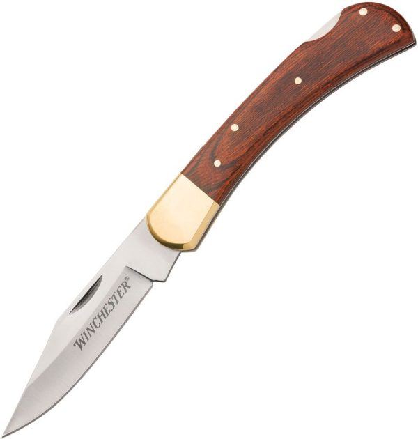 Winchester Large Lockback Wood - Clip Point