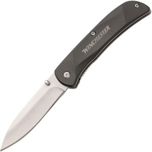 Winchester Linerlock Black Aluminum - Thumb Stud