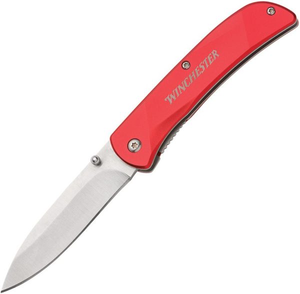 WN6220040W Winchester Linerlock Aluminum Red - Pocket Clip