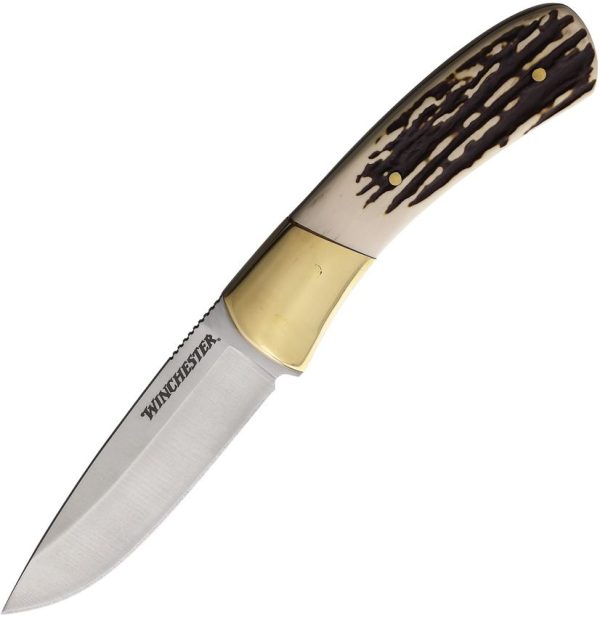 Winchester Fixed Blade 3.75in Imitation Stag Knife