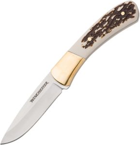 Winchester Small Fixed Blade Imitation Stag 3in