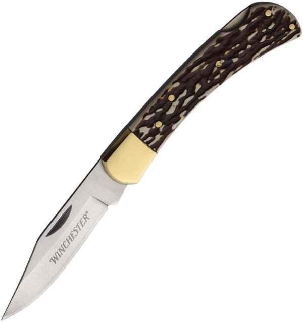 Winchester Medium Stag Lockback 3in Folding Knife
