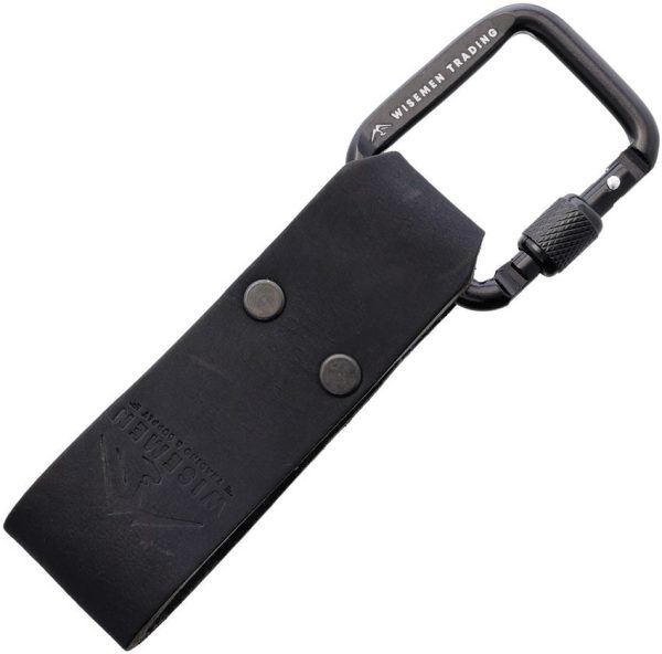 WST4328 Wisemen Trading Dangler Loop Black Leather Carabiner