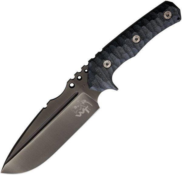 Wander Tactical Uro Tac Black D2 Fixed Blade Iron Washed