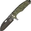 WTK16G Wander Tactical Hurricane Button Lock Folding Knife Green Titanium 3.5"