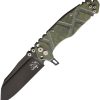 Wander Tactical Mistral Button Lock Folding Knife Green Titanium