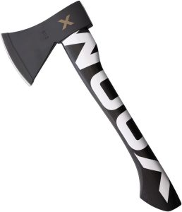 WOOX Volante Throwing Axe 1060HC Steel Black Handle White Logo