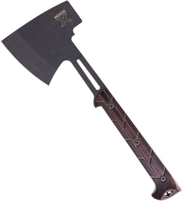 WXA06002 WOOX Terra Axe Micarta X Grip 5" Black Stonewash Fixed Blade