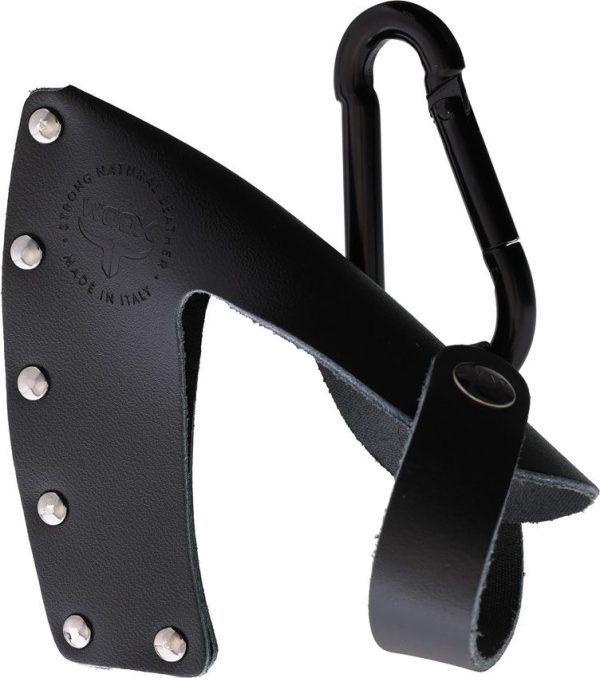 WXS00401 WOOX Volante Leather Axe Sheath - Black Hand Stitched
