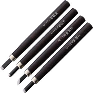 Yoshiharu H-4 Japanese Carving Knife Set - Purple Heart Wood