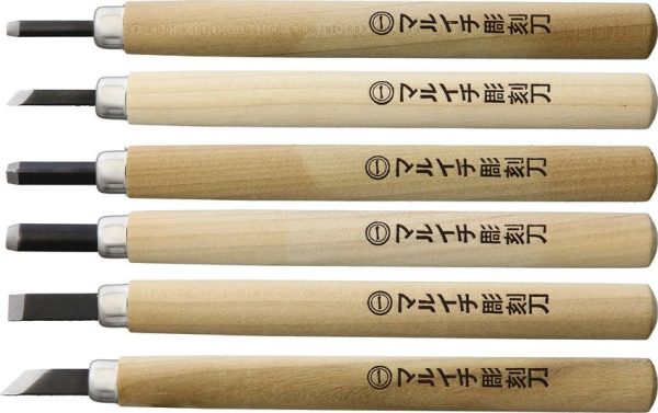 Yoshiharu KL-6 Japanese Carving Set - Beech Wood SK5