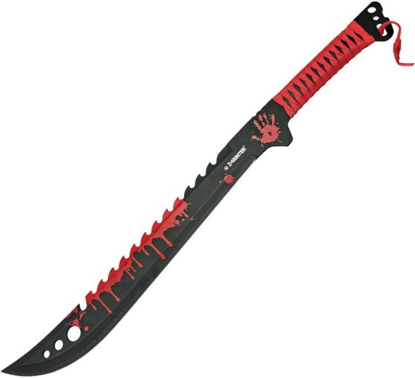 Z-Hunter Machete - 25 inch Sawback Black Red
