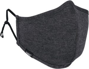 ZHFMA287 Zan Headgear Adjustable Face Mask Gray with Filter Pocket