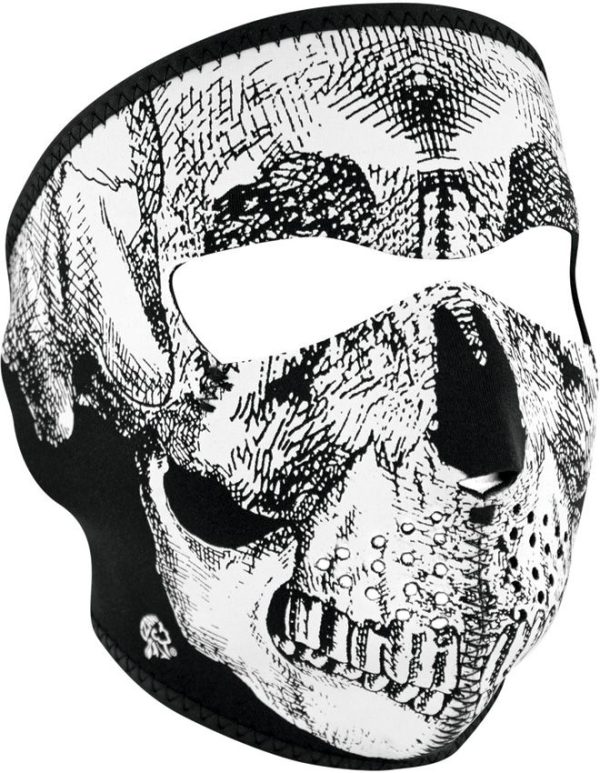 Zan Headgear Full Face Mask Black White Skull