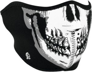 ZHWNFM002H Zan Headgear Half Face Mask Black White Skull
