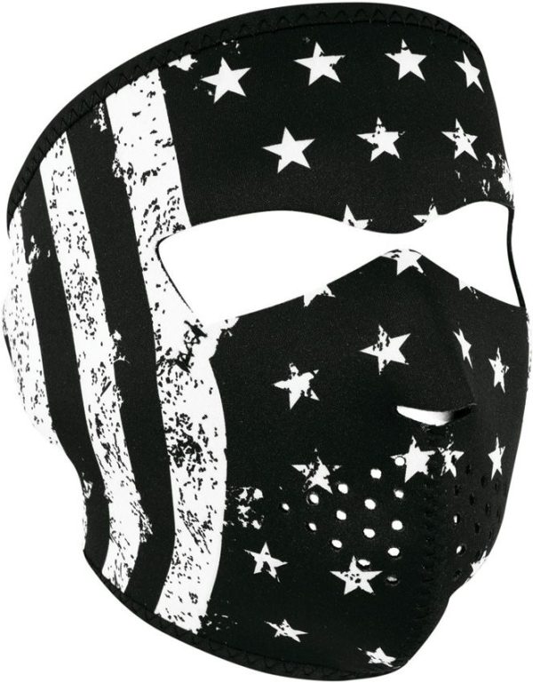 Zan Headgear Full Face Mask Black White Flag