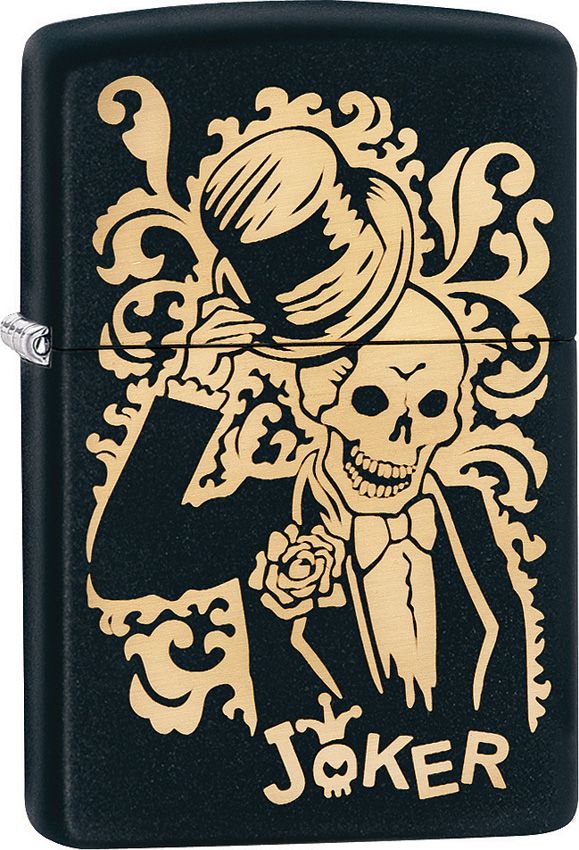 Zippo Skull Joker Black Matte Lighter