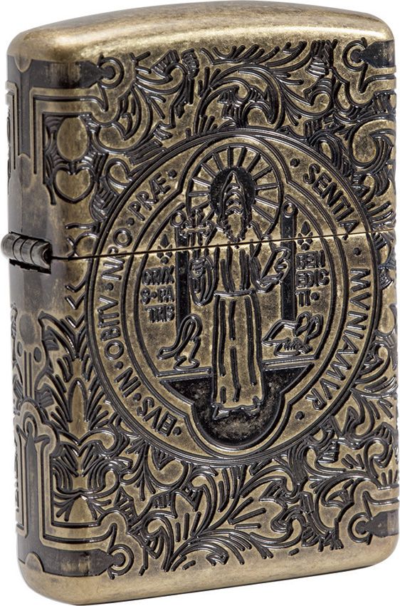 Zippo Armor St. Benedict Antique Brass Lighter