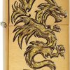 Zippo Dragon Brushed Brass Lighter