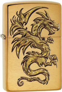 ZO06234 Zippo Dragon Lighter Brushed Brass