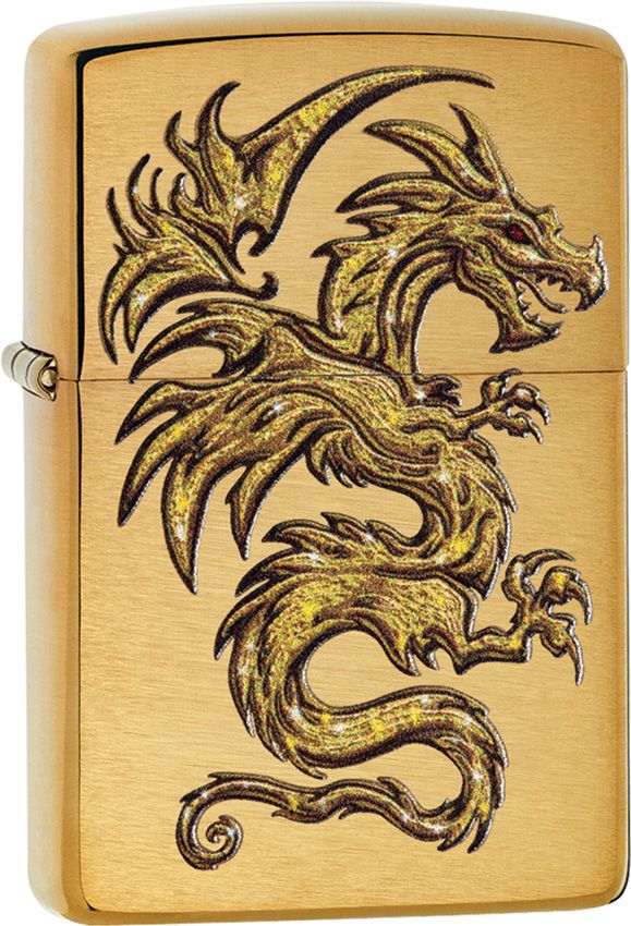 Zippo Dragon Lighter Brushed Brass