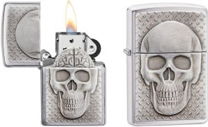 Zippo Skull with Brain Surprise Chrome Lighter