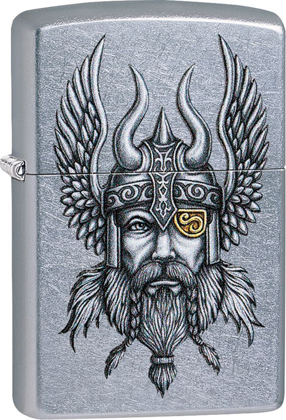 Zippo Viking Warrior Lighter - Street Chrome