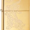 Zippo Tiger Design High Polish Brass Lighter