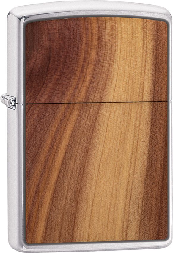 Zippo Woodchuck Cedar Lighter Brushed Chrome