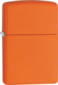 ZO10279 Zippo Class Lighter Orange No Logo - Slim Design