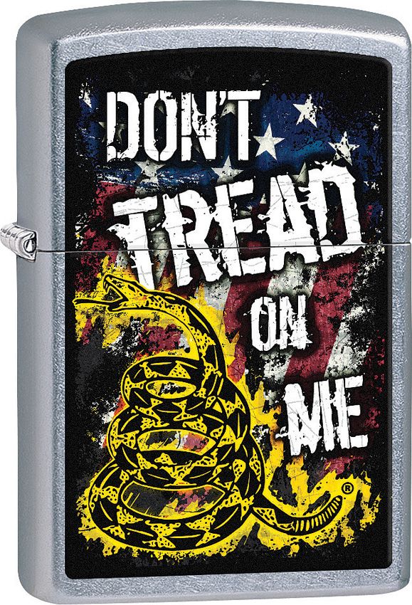 ZO10486 Zippo Don't Tread On Me Lighter - Street Chrome