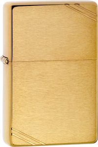 Zippo Vintage with Slashes Brass Lighter - Brushed