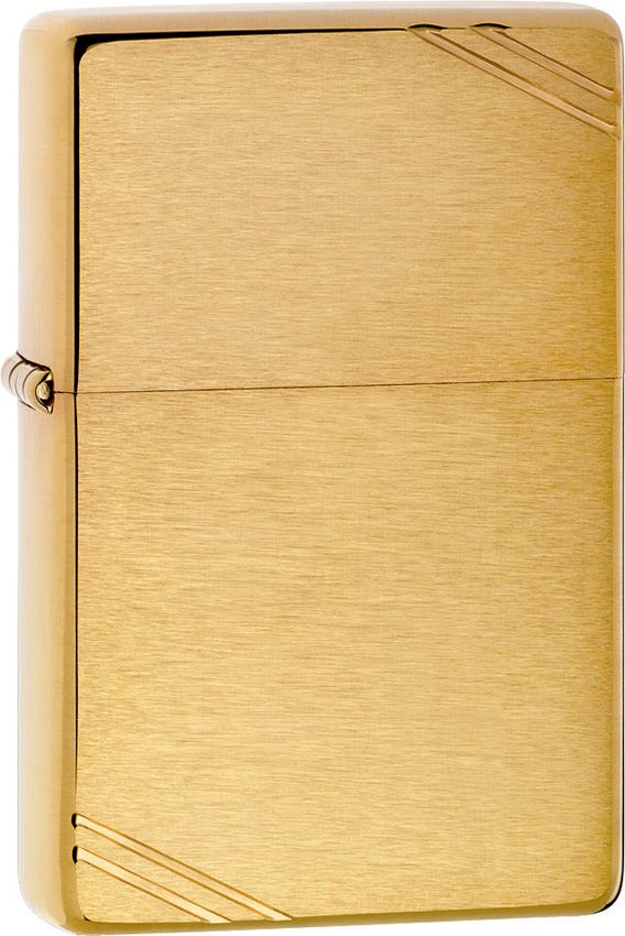 Zippo Vintage with Slashes Brass Lighter - Brushed