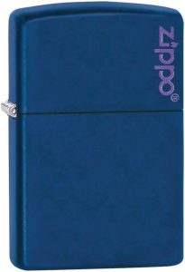 ZO11339 Zippo Logo Navy Matte Lighter