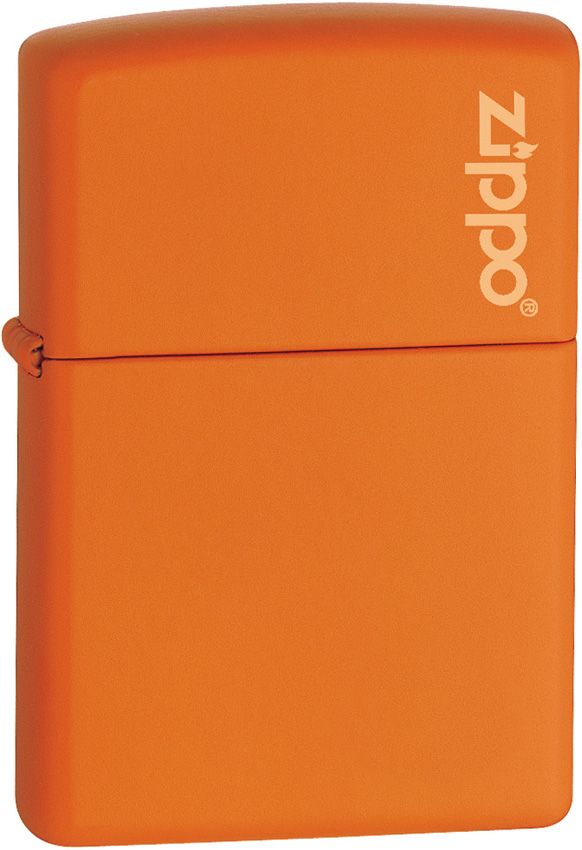 Zippo Orange Matte Logo Lighter