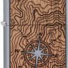 Zippo WoodChuck Compass Street Chrome Lighter