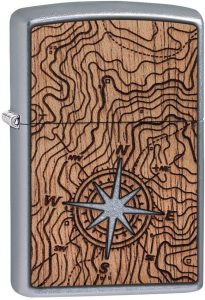 ZO11464 Zippo WoodChuck Compass Lighter - Street Chrome