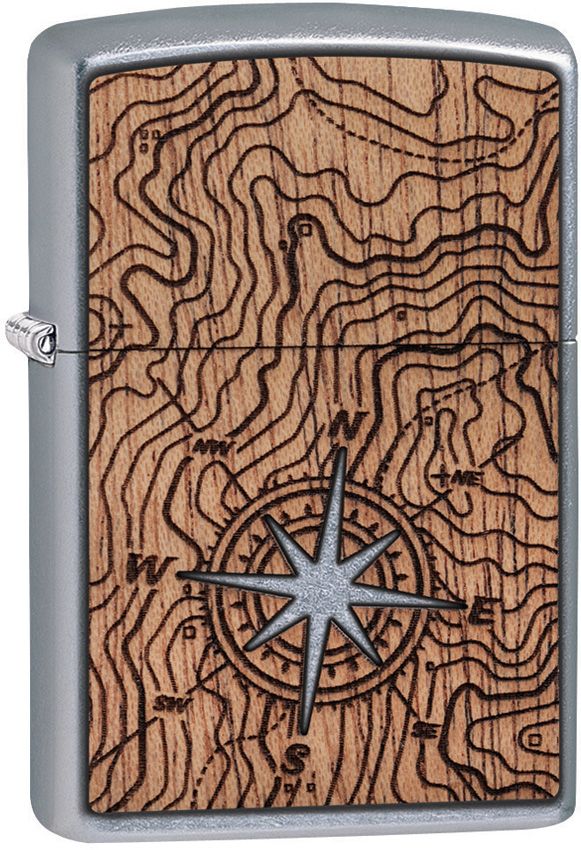Zippo WoodChuck Compass Lighter - Street Chrome