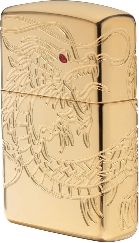 Zippo Armor Asian Dragon High Polish Gold Lighter