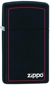 Zippo Slim Black Red Border Lighter