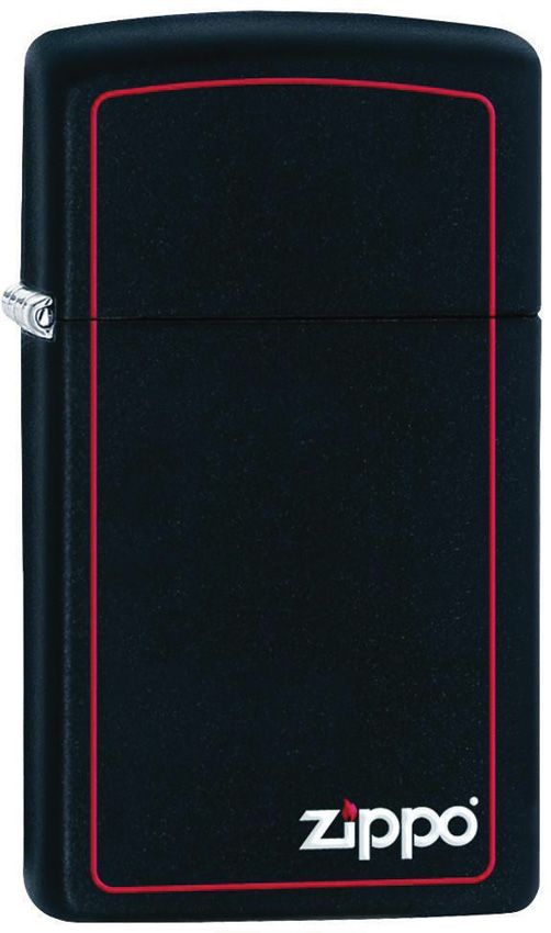 Zippo Slim Black Red Border Lighter