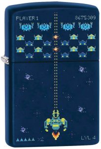 Zippo Pixel Game Lighter Navy Matte