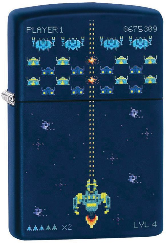 Zippo Pixel Game Lighter Navy Matte